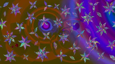 Hediye ambalaj kağıdı, tebrik kartları, posterler ve pankart tasarımı. Kahverengi renkli çiçekler. Raster düz çiçek çizim deseni.