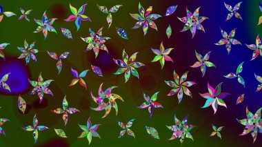 Çiçekli bahar çiçekleri. Küçük renkli çiçekler. Moda baskıları için zarif bir şablon. Küçük çiçekte güzel bir desen. Motley illüstrasyonu.