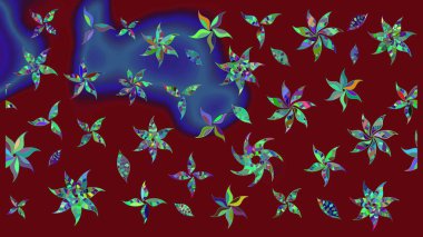 Kırmızı renkte çiçekler. Tekstil ve kapak tasarımı için mükemmel. Elle çizilmiş sonbahar çiçeği deseni. Renkli kırmızı çizim kalıbı. Doodle tarzı.