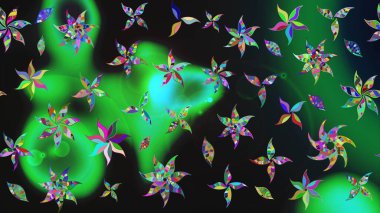 Çizgi çizimi kalıbı. Şirin çiçekler. Raster Moda kumaş deseni.