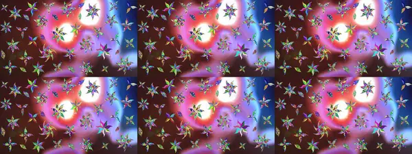 Renkli Bahar Teması eskiz kalıbı. Kahverengi renkli şirin çiçek deseni. Düz Çiçek Elementleri Tasarımı. Raster Modaya uygun kumaş deseni.