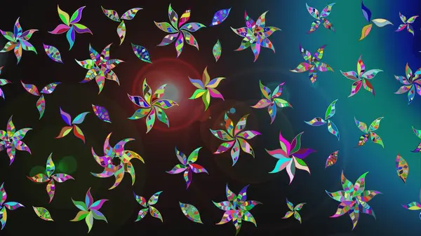 Raster illüstrasyonu. Şirin çiçek elementleri. Düz Çiçek Elementleri Tasarımı. Renkli Bahar Teması eskiz kalıbı. Çizim deseni Modaya uygun kumaş deseni.