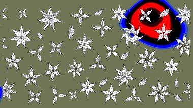 Yeşil renklerde. Raster illüstrasyonu. Çiçekli güzel suluboya desen.