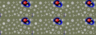 Küçük çiçekteki sevimli çiçek deseni. Raster illüstrasyonu. Tony 'nin kumaş kalıbını çiz. Modaya uygun kumaş deseni.