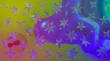 Mor renklerde. Menekşe renginde mor papatya deseni. Raster illüstrasyonu.