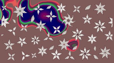 Moda baskısı, albüm, ambalaj kağıdı ve duvar kağıdı için zarif dekoratif süslemeler. Küçük çiçekli basit bir çiçek çizimi. Raster illüstrasyonu. Kahverengi renkte şirin çiçekler..