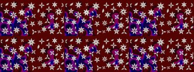 Şirin çiçekler. Çizgi çizimi kalıbı. Raster Moda kumaş deseni.