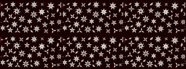 Şirin çiçekler. Çizgi çizimi kalıbı. Raster Moda kumaş deseni.