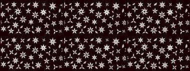 Siyah renkli şirin çiçek deseni. Raster Modaya uygun kumaş deseni. Renkli Bahar Teması eskiz kalıbı. Düz Çiçek Elementleri Tasarımı.