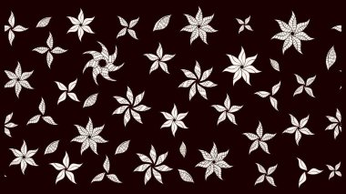 Sevimli çiçek raster deseni. Renkli Yaz Temalı eskiz kalıbı. Düz Çiçek Elementleri Tasarımı. Siyah renkte çiçekler.