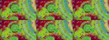 Çiçekli yeşil renkte bir çiçek deseni çiz. Suluboya tarzında yeşil renkte çiçekler.