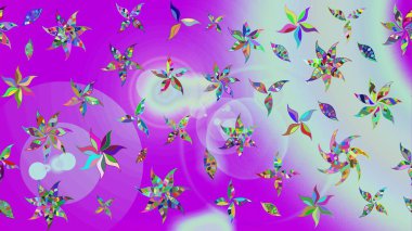 Raster. Mor renkli güzel çiçekli çizim deseni, suluboya çiçek deseni, duvar kağıdı, kart veya kumaş için fayanslı..