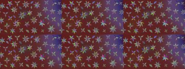 Renkli süs kenarı. Hint süsü. Çizim kalıbı. Çiçek duvar kağıdı. Raster illüstrasyonu. Kahverengi renklerde.