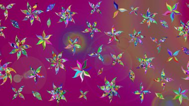 Parlak çiçekli kolaj çiçekleri mor. Çiçek tasarımı için inanılmaz bir kolaj cenneti tarzı. Çiçekli zambaklar eskiz arka planı.