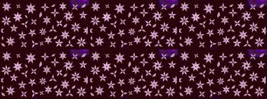 Modern çiçek arkaplanı. Halk tarzı. Moda baskıları için zarif bir şablon. Parlak renkli çiçekleri ve kahverengi yaprakları olan harika bir çiçek deseni..