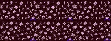 Raster deseni. Küçük çiçekteki sevimli çiçek deseni. Raster illüstrasyonu. Nazikçe, yaz çiçekleri kahverengi renklerde.