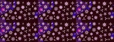 Renkli Bahar Teması eskiz kalıbı. Çiçeksel fantezi tasarımı ve parlak bir arka plan çizimi. Düz Çiçek Elementleri Tasarımı.