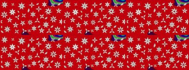 Çiçekli karalama şeklinde Raster çiçek deseni. Yumuşak, bahar çiçekli arka plan. Kırmızı renkte çiçekler.