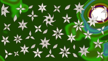 Yumuşak, yaz çiçekli arka plan. Yeşil renkli çiçekler. Raster çiçek desenli ve çiçekli..