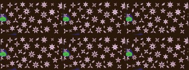 Renkli Bahar Teması eskiz kalıbı. Düz Çiçek Elementleri Tasarımı. Güzel çiçek deseni. Kahverengi renkte çiçekler.