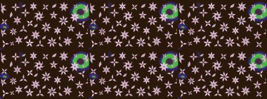 Raster. Kahverengi renkte güzel çiçekler, suluboya desenli eskiz deseni, duvar kağıdı, kart veya kumaş için fayanslı..