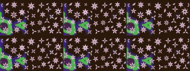 Raster Yumuşak kumaş deseni. Raster çiçek izi. Klasik taslak çizimi. Çiçek rengi eskiz deseni.