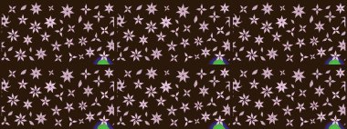 Raster çiçek desenli çiçek deseni, yapraklar, dekoratif elementler, sıçrama, lekeler, el çizimi kontur çizgileri ve Doodle çizim stili, grafik raster çizim çizimi.