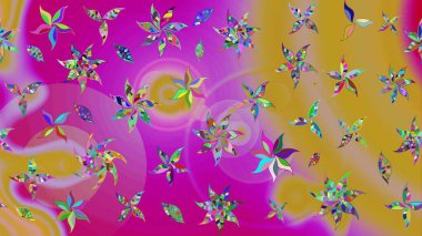 Suluboya, elle çizilmiş. Sarı yapraklı yabani çiçekler. Raster illüstrasyonu. Taslak arkaplan deseni.