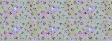 Gri renkli çiçekler. Elle boyanmış suluboya resim çizimi çiçekler ve bitkiler.