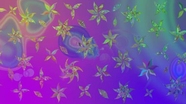 Renkli Bahar Teması eskiz kalıbı. Süslü kumaş deseni. Raster illüstrasyonundaki çiçek desenli çizim. Düz Çiçek Elementleri Tasarımı.