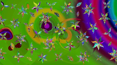 Anti-stres için soyut örnek sayfası. Yeşil renklerde. Raster illüstrasyonu.