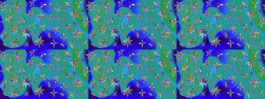 Vadinin mavi renkli çiçekleri. Eskiz arkaplan modeli. Raster - stok. Suluboya, elle çizilmiş.