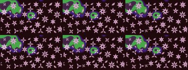 Kahverengi renkli çiçekler. Renkli Bahar Teması eskiz kalıbı. Düz Çiçek Elementleri Tasarımı. Çiçekle çizim deseni.