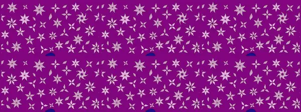 Düz Çiçek Elementleri Tasarımı. Sevimli çiçek raster deseni. Renkli Bahar Teması eskiz kalıbı. Mor renkte çiçekler.