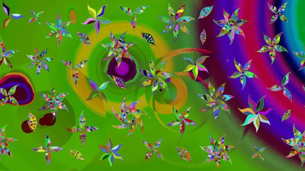 Anti-stres için soyut örnek sayfası. Yeşil renklerde. Raster illüstrasyonu.