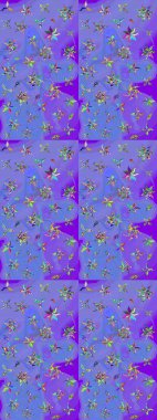 Robot resim. Raster illüstrasyonu. Küçük çiçekte sevimli çiçek deseni var..