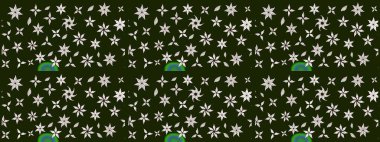 Renkli Bahar Teması eskiz kalıbı. Gri renkli çiçekler. Düz Çiçek Elementleri Tasarımı. Raster illüstrasyonunda çiçek deseni çizimi.