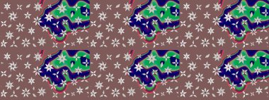 Raster suluboya çiçek deseni, narin çiçekler, kahverengi çiçekler, tebrik kartı şablonu. Raster Güzel kumaş deseni.