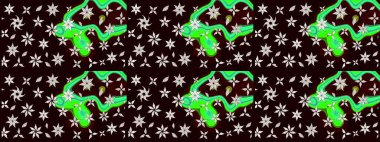 Çiçek desenli eskiz. Gömlek baskısı için çiçek boyası. Siyah renkte çiçekler.