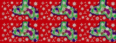 Klasik çiçek tasarımı elementleri. Raster illüstrasyonu. Kırmızı kıvırcık çiçekler kırmızı renkte şekillenir.