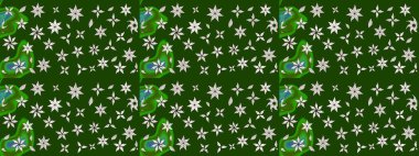 Vadinin yeşil renkli çiçekleri. Çiçeksel çizim kalıbının çizimi.