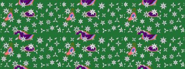 Tony 'nin kumaş kalıbını çiz. Modaya uygun kumaş deseni. Küçük çiçekteki sevimli çiçek deseni. Raster illüstrasyonu.