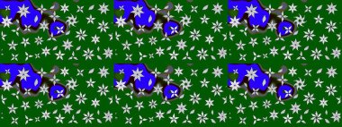 Yeşil çiçekli eskiz deseni, suluboya çiçek deseni, sevimli çiçek, duvar kağıdı, kart veya kumaş için fayanslı. Raster - stok.