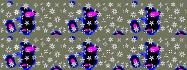 Taslak dekoratif arka plan, çiçek mandala. Yeşil renklerde. Raster illüstrasyonu. Çiçek..