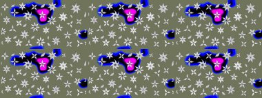 Nazikçe, güzel çiçek arkaplanı. Yeşil renkli çiçekler. Raster çiçek desenli ve çiçekli..