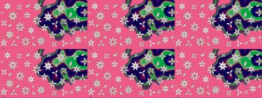 Güzel karalamalı çiçek desenli çizim. Güzel kumaş deseni. Küçük çiçekteki sevimli çiçek deseni. Raster illüstrasyonu.