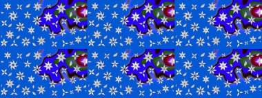 Raster - stok. Mavi çiçekli eskiz deseni, suluboya çiçek deseni, sevimli çiçek, duvar kağıdı, kart veya kumaş için fayanslı.