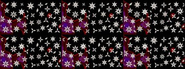 Güzel kumaş deseni. Siyah renklerde. Raster illüstrasyonu. Raster illüstrasyonunda çiçek deseni çizimi.