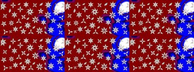 Kırmızı renkte çiçekler. Renkli bahar temalı eskiz kalıbı. Düz Çiçek Elementleri Tasarım Raster illüstrasyonu. Çiçekli çiçek deseni, suluboya..