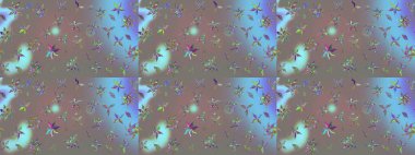 Kabile sanatı boho baskısı, klasik çiçek arkaplanı. Arkaplan dokusu, duvar kağıdı, çiçek temalı gri renkler. Soyut etnik raster çizim kalıbı.